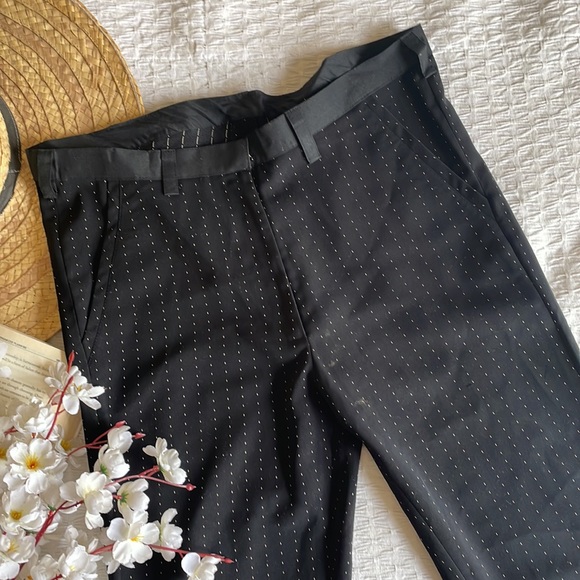 Black flared pants with pin stripes - Picture 5 of 7
